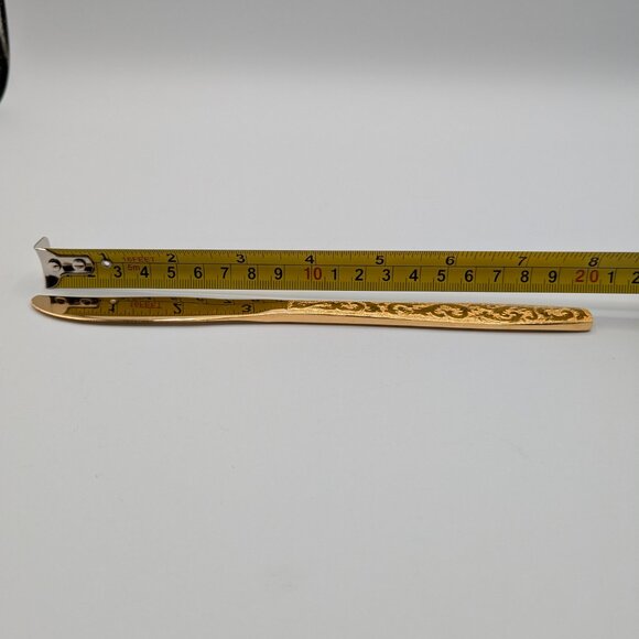 Americana Golden Heritage Flatware Golden Scroll 8 Dinner Knives 8" Vintage - Picture 8 of 9